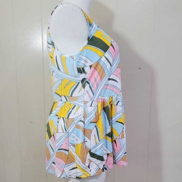 Lane Bryant Multicolor Geometric Sleeveless Pullover Swing Tank Blouse Sz 18/20 - Picture 4 of 6